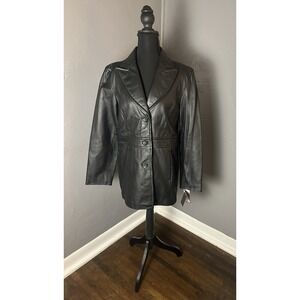 Vintage Colebrook Classics Women's Leather 90's Blazer Size M winter,  office